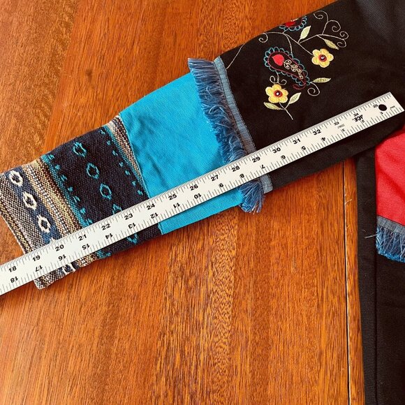 Vtg Julia Kim Button Up Womens Multicolored Embroidered Art Denim Jacket Size M - Picture 13 of 16